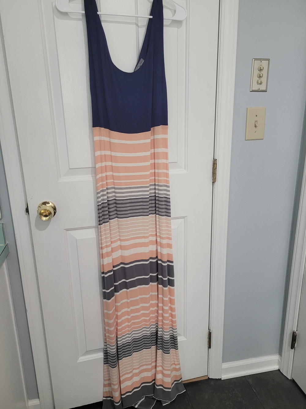 Market & Spruce Summery Striped Maxi Dress With Back Cutouts